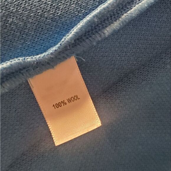 St. John Light Blue 100% Wool Knit Jacket Women’s Classic Open Front Blazer - Picture 15 of 15